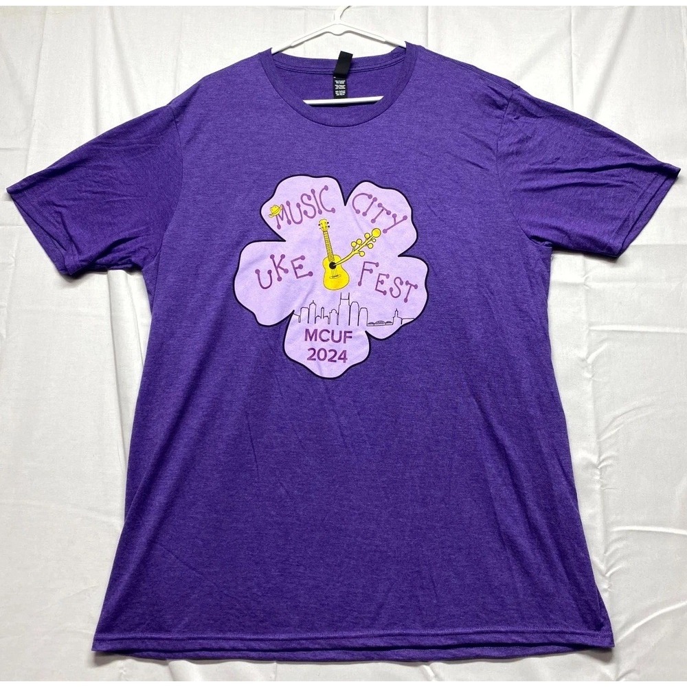 District Perfect Tri T-Shirt Womens XL Purple Music City Uke Fest 2024 Graphic